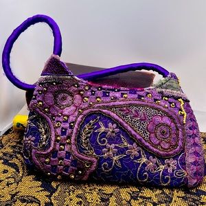 Maximalist Purple Paisley Beaded Handbag by World Finds Fair Trade and Handmade
